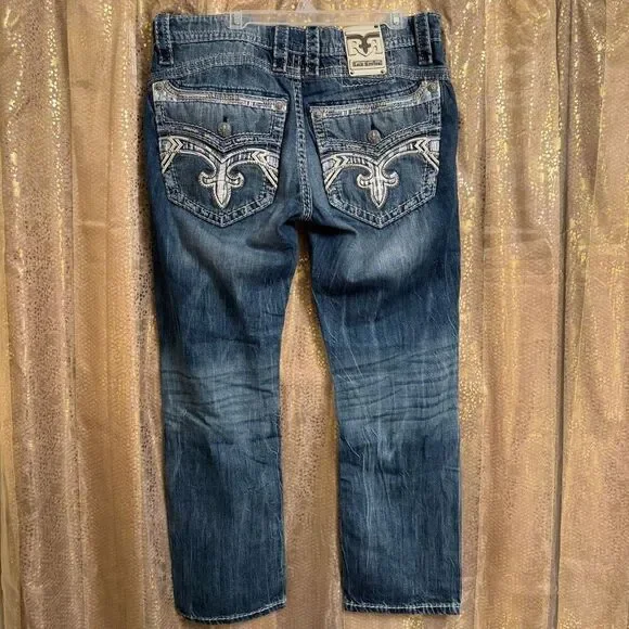 Rock Revival Men's Adriel SJ400 Slim Straight Jeans Size 38 - Picture 2 of 14
